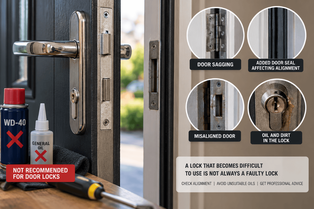 Incorrect lubrication can make lock problems worse