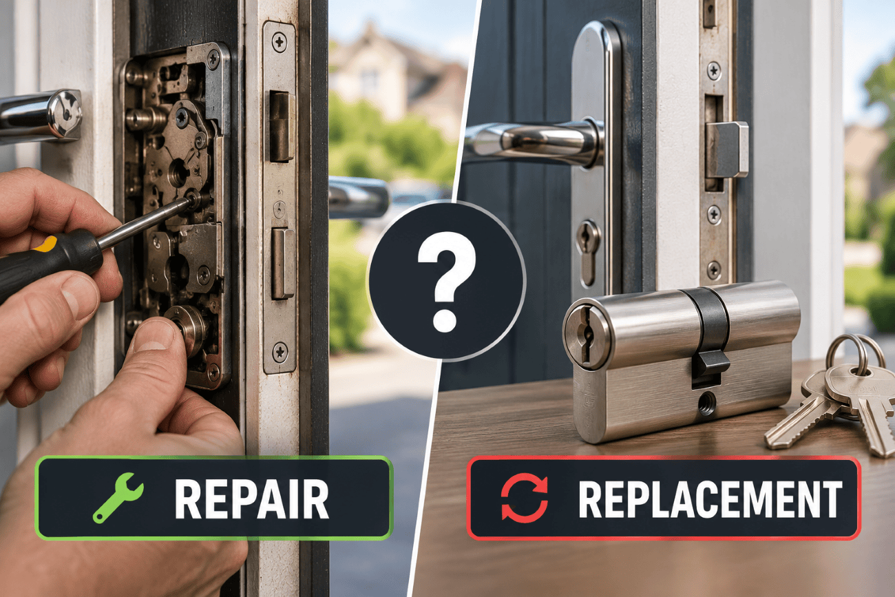 Door lock repair or replacement comparison