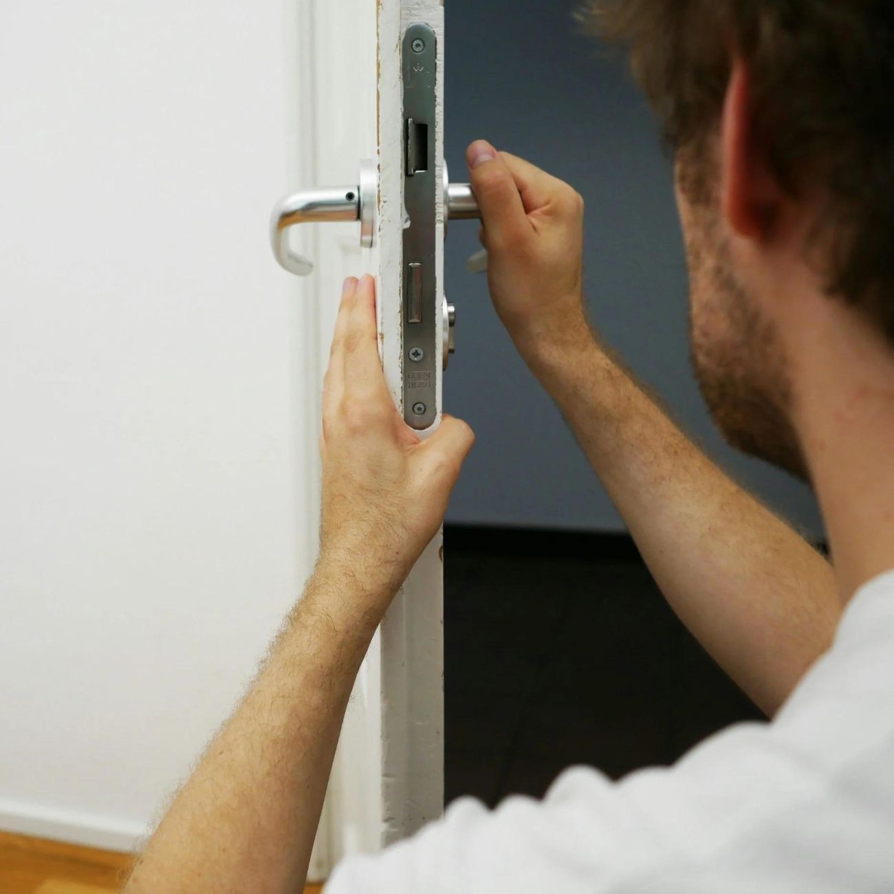 Damaged door lock that may need repair or replacement